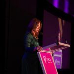 Medora Uppal, YWCA Hamilton CEO, speaks at the 2023 Women of Distinction Awards Gala, March 2, 2023